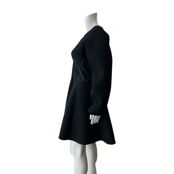 $2245 Dolce & Gabbana Black Cotton Fit & Flare Neoprene Shirt Dress size 44/8 - Picture 7 of 12